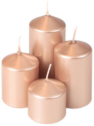 Valex Decor Lépcsős adventi henger gyertya készlet, Ø40 x 40/55/70/85mm - Metál pezsgő (CPM-44)