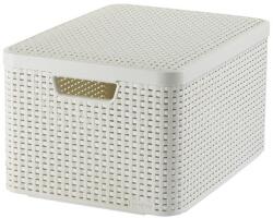 Keter "style" L Méretű Rattan Kosár Fedéllel 30l - Krém