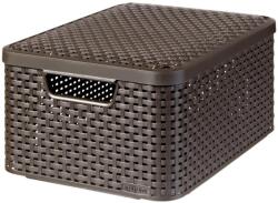 Keter "style" M Méretű Rattan Kosár Fedéllel 18l - Sötétbarna