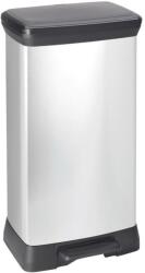 Keter Fémhatású Pedálos Szögletes Szemetes 50l - Fekete/ezüst
