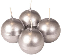 Valex Decor Adventi gömb gyertya készlet 5cm - Metál ezüst (DPM-98)