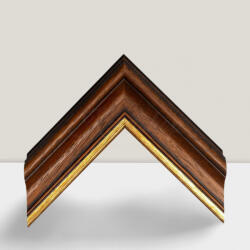 Keretshop 5, 5 cm Barna képkeret, arany belső szegéllyel EGYEDI MÉRETBEN 1102/BA (KS359071)