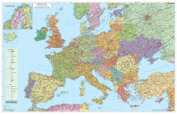 Stiefel Térkép Stiefel fali Európa autótérkép fémléces 140x100 cm (PAP8310-0568)