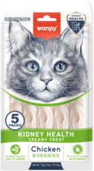 Wanpy WANPY Kidney Health Creamy Treat, Pui și Legume, punguță recompense funcționale pisici, sistem renal, (piure), 70g