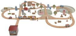 Little Dutch Set de sine din lemn FSC - Little Dutch Train Track XL -113 piese - Little Dutch