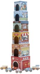 Little Dutch Garaj stivuibil cu masinute utilitare incluse - Multicolored - Little Dutch