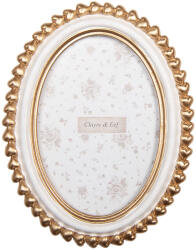 Clayre & Eef Rama foto masa, perete aurie alba 15x2x20 cm / 10x15 cm (2F1288)