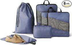 Granny Says Set 6 organizatoare haine pentru calatorie, usoare, albastru (b0cqyzj4t4)