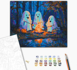 Alkotásutca Szellemes tábortűz - Számfestő készlet kereten 40x50