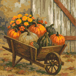 Alkotásutca Tökjó őszi kosár - Számfestő készlet kereten 40x40