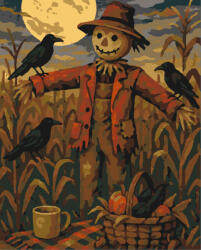 Alkotásutca Őszi madárijesztő - Számfestő készlet kereten 40x50