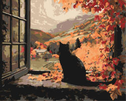 Alkotásutca Ablakban az ősz - Számfestő készlet kereten 40x50