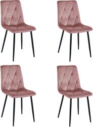 FDY Set 4 Scaune Bucatarie/Dining Fido Roz Catifea