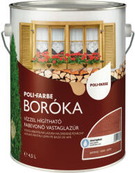 POLI-FARBE Boróka gesztenye 4, 5l vizes bázisú lazúrfesték 1040201015 (1040201015)