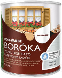 POLI-FARBE Boróka fehér 0, 75 l vizes bázisú lazúrfesték 4490 (4490)