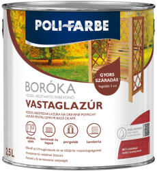 POLI-FARBE Boróka vörösfenyő 2, 5 l vizes bázisú lazúrfesték 4497 (4497)