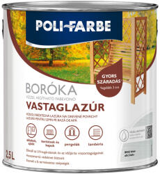 POLI-FARBE Boróka fehér 2, 5 l vizes bázisú lazúrfesték 4799 (4799)