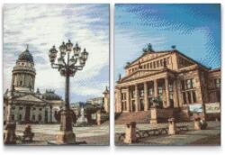  Gyémántszemes kirakó - Napos Gendarmenmarkt tér, Berlin - Németország (2 darab vászonkép) Méret: 30x40cm (2db), Keretezés: Műanyagtáblával, Gyémántok: Négyzet alakú
