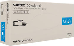  Mănuși de diagnostic din latex 100 buc MERCATOR Santex® pudră netedă (RMM-LATSANTEX)