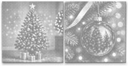  PontPöttyöző - Karácsonyi szett (2 darab vászonkép) Méret: 50x50cm (2db), Keretezés: Keret nélkül (csak a vászon), Szín: Kék