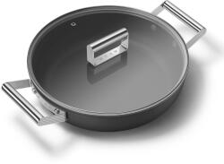 Smeg ALACSONY LÁBAS ÜVEG FEDŐVEL, 28 cm, matt fekete (DPF2812BLM)
