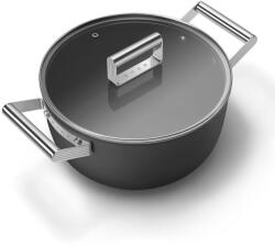 Smeg LÁBAS ÜVEG FEDŐVEL, 24 cm, fekete (CSF2412BLM)