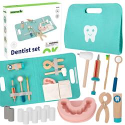 Tooky Toy Set micul dentist Tooky Toy, trusa medicala din lemn 19 piese