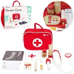 Classic World Setul micului doctor Classic World, din lemn cu geanta, multicolor, 19 piese