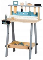 Eco Toys Banc de lucru copii Ecotoys, din lemn cu unelte, 32 de piese Set bricolaj copii