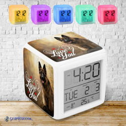 Time4Gift I love You - Németjuhász színváltós világító ébresztő óra