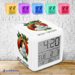 Time4Gift Meowy Christmas színváltós világító ébresztő óra