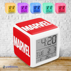  Marvel logó színváltós világító ébresztő óra
