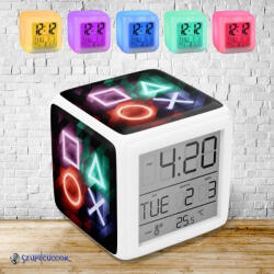 Time4Gift Playstation Ikonok színváltós világító ébresztő óra