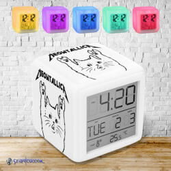 Time4Gift Meowtallica színváltós világító ébresztő óra