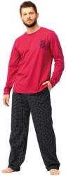 Key Pijama bărbați KEY 471 bordeaux-negru FLANEL: L (32281 L)