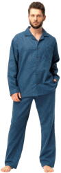 Key Pijama bărbătească cu nasturi KEY 815 albastru închis FLANEL: 3XL (32285 3XL)
