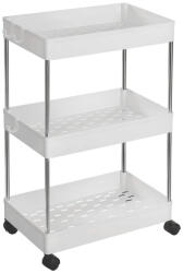 SONGMICS Konyhai tálaló kocsi, gurulós tároló polc, fehér 40x22x60cm (KSC009W01)