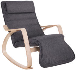 SONGMICS Hintaszék, nyírfából készült pihenő fotel, 5 pozícióban állítható lábrésszel, 150kg (LYY42GYZ)