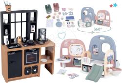 Smoby Set bucătărie modernă Loft Industrial Kitchen Smoby și căsuță pentru păpușă Baby Care cu 5 încăperi (SM312600-20) Bucatarie copii
