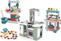 Smoby Set bucătărie electronică cu bule magice Tefal Studio Kitchen XL Bubble 360° și stand de legume Bio Smoby cu stand de înghețată și vafe (SM311053-19) Bucatarie copii