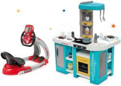 Smoby Set bucătărie de jucărie electronică Tefal Studio 360° XL Bubble Smoby și simulator V8 Driver cu sunet și lumină (SM311045-18) Bucatarie copii