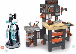 Smoby Set cărucior de curățenie și atelier de lucru Rowenta Trolley Smoby aspirator electronic cu trei părți și sunete (SM330319-4)