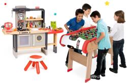 Smoby Restaurant cu bucătărie electronică Chef Corner Restaurant Smoby și fotbal de masă din lemn, biliard, hokei și tenis (SM312303-45) Bucatarie copii