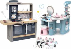 Smoby Set bucătărie electronică cu înălțime reglabilă Tefal Evolutive New Kitchen Smoby și măsuță cosmetică electronică 3în1 My Beauty Center (SM312308-5) Bucatarie copii