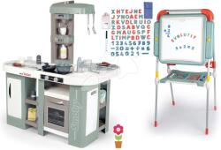 Smoby Set bucătărie electronică cu bule magice Tefal Studio Kitchen XL Bubble 360° și tablă școlară KidTable Smob pentru cretă și magneți Evolutiv (SM311053-2) Bucatarie copii