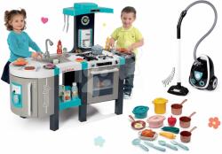Smoby Set bucătărie Tefal French Touch Smoby cu sunet, aspirator electronic şi oale și vase 100% Chef (SM311206-27) Bucatarie copii