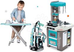 Smoby Set bucătărie electronică de jucărie Tefal Studio 360° Bubble Smoby și masă de călcat cu călcător și cărucior cu aspirator (SM311043-7) Bucatarie copii