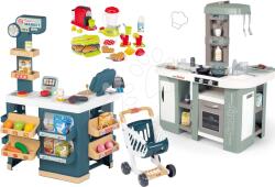 Smoby Set bucătărie electronică cu bule magice Tefal Studio Kitchen XL Bubble 360° și magazin Super Market Smoby cu casă de marcat și electrocasnice (SM311053-11) Bucatarie copii