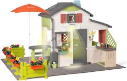 Smoby Căsuță cu ușă din spate cu grilaj Friends House DeLuxe Life Smoby extensibilă, dotată cu alee de grădină (SM810250-I) Casuta pentru copii