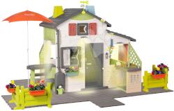 Smoby Casă de joacă cu iluminare ambientală Friends House DeLuxe Life Smoby extensibilă cu două intrări către două bucătării de jucărie (SM810250-H) Casuta pentru copii